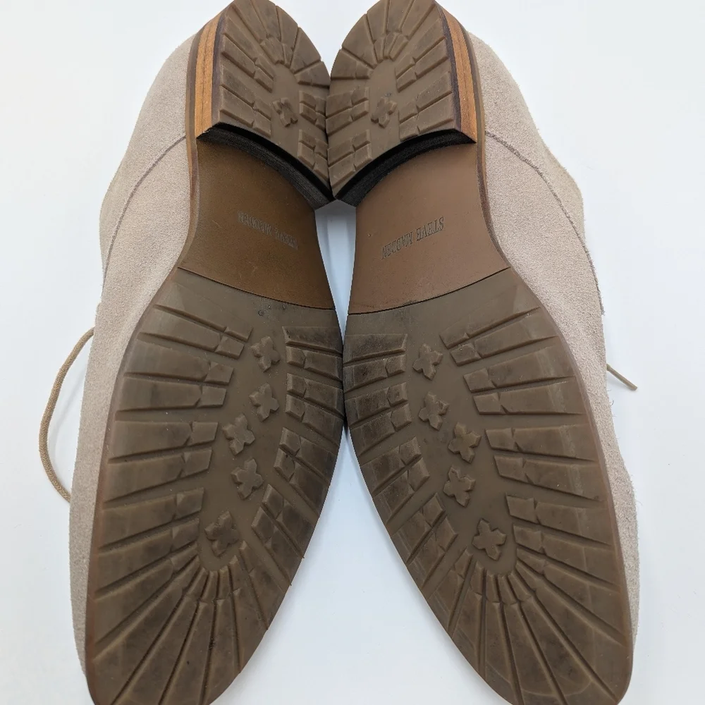 Steve Madden Elvess Tan Suede Oxford Dress Shoes Mens Lace Up Business Casual 12